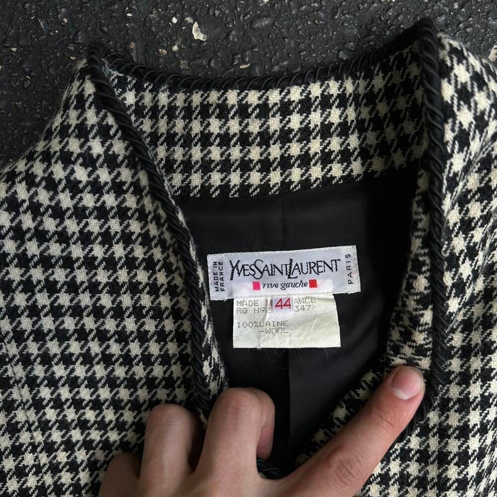 Yves Saint Laurent Black and White Houndstooth Blazer & Skirt Set - Picture 5 of 8